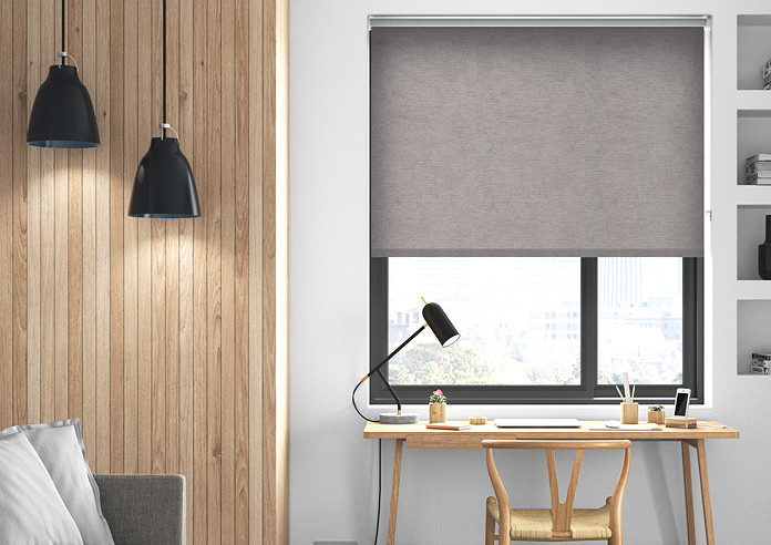 Plush (Blackout), Light Grey - Twist&Fit Roller Blind - Image 3